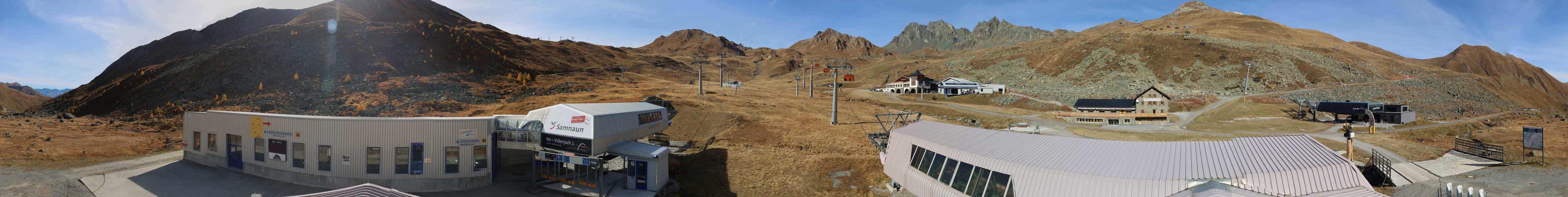 Archived image Webcam Samnaun: View from Alp Trida to Viderjoch