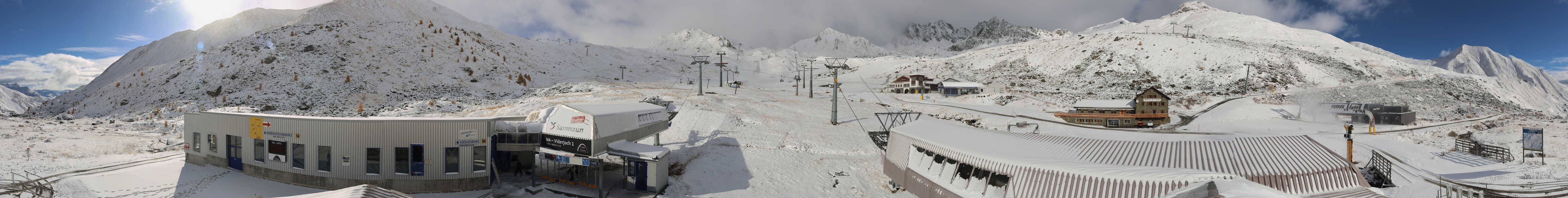 Archived image Webcam Samnaun: View from Alp Trida to Viderjoch