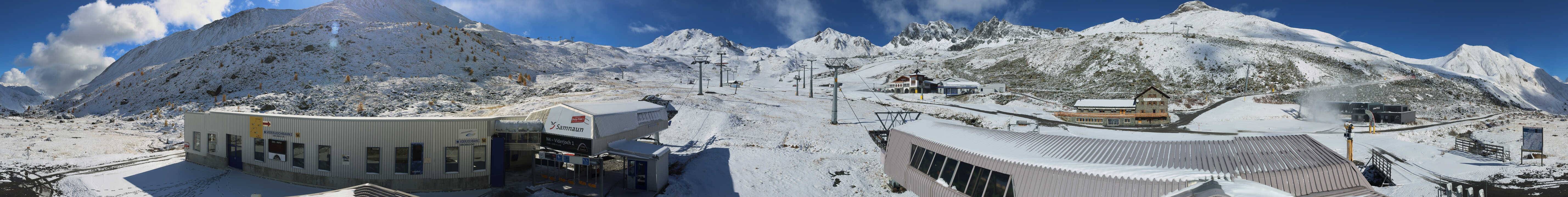 Archived image Webcam Samnaun: View from Alp Trida to Viderjoch