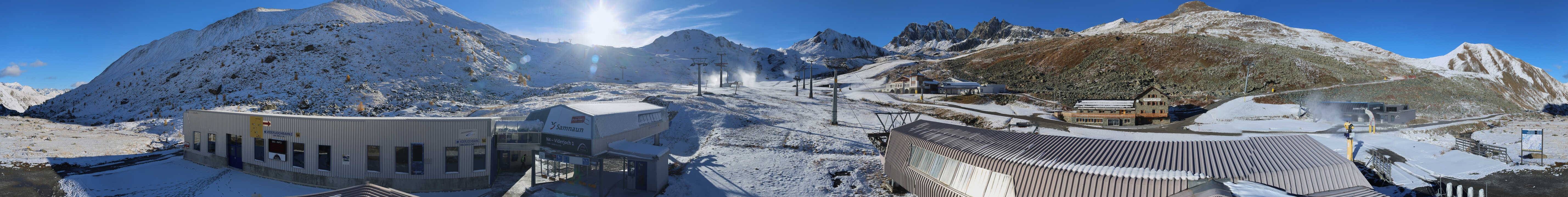 Archived image Webcam Samnaun: View from Alp Trida to Viderjoch
