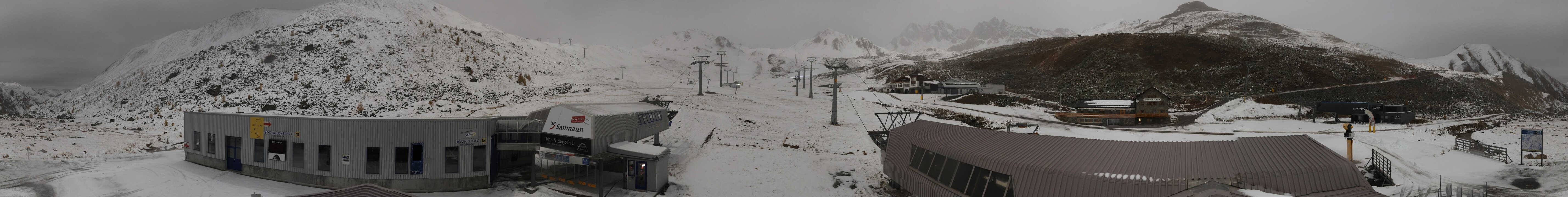 Archived image Webcam Samnaun: View from Alp Trida to Viderjoch
