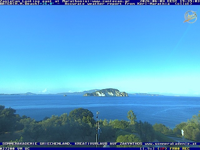 Archived image Webcam Zakynthos - Marine Park