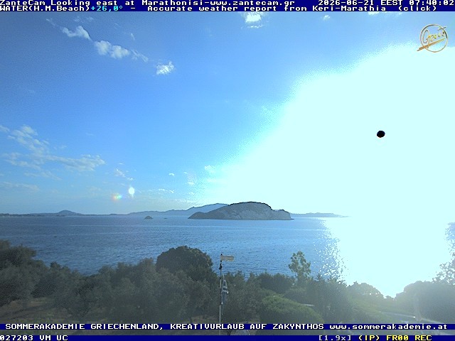Archived image Webcam Zakynthos - Marine Park
