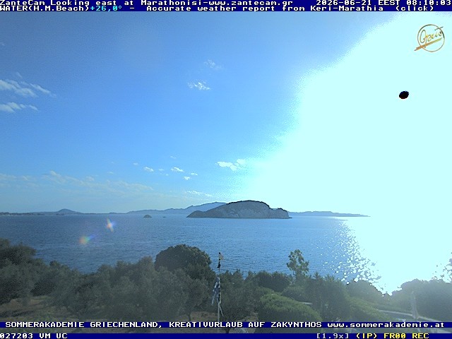 Archived image Webcam Zakynthos - Marine Park