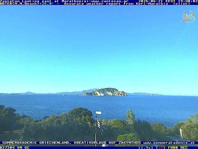 Archived image Webcam Zakynthos - Marine Park