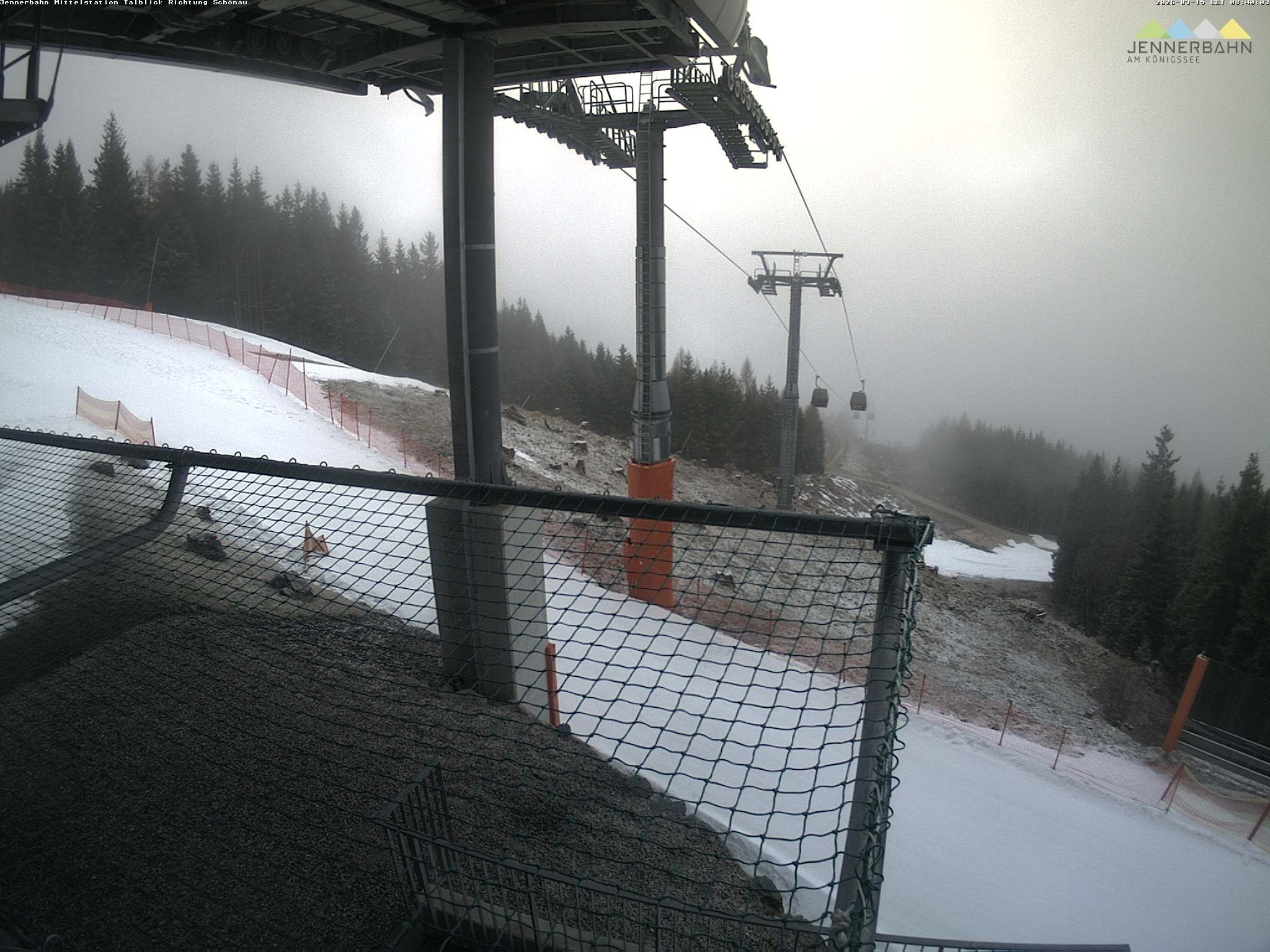 Archiv Foto Webcam Blick von der Mittelstation der Jennerbahn