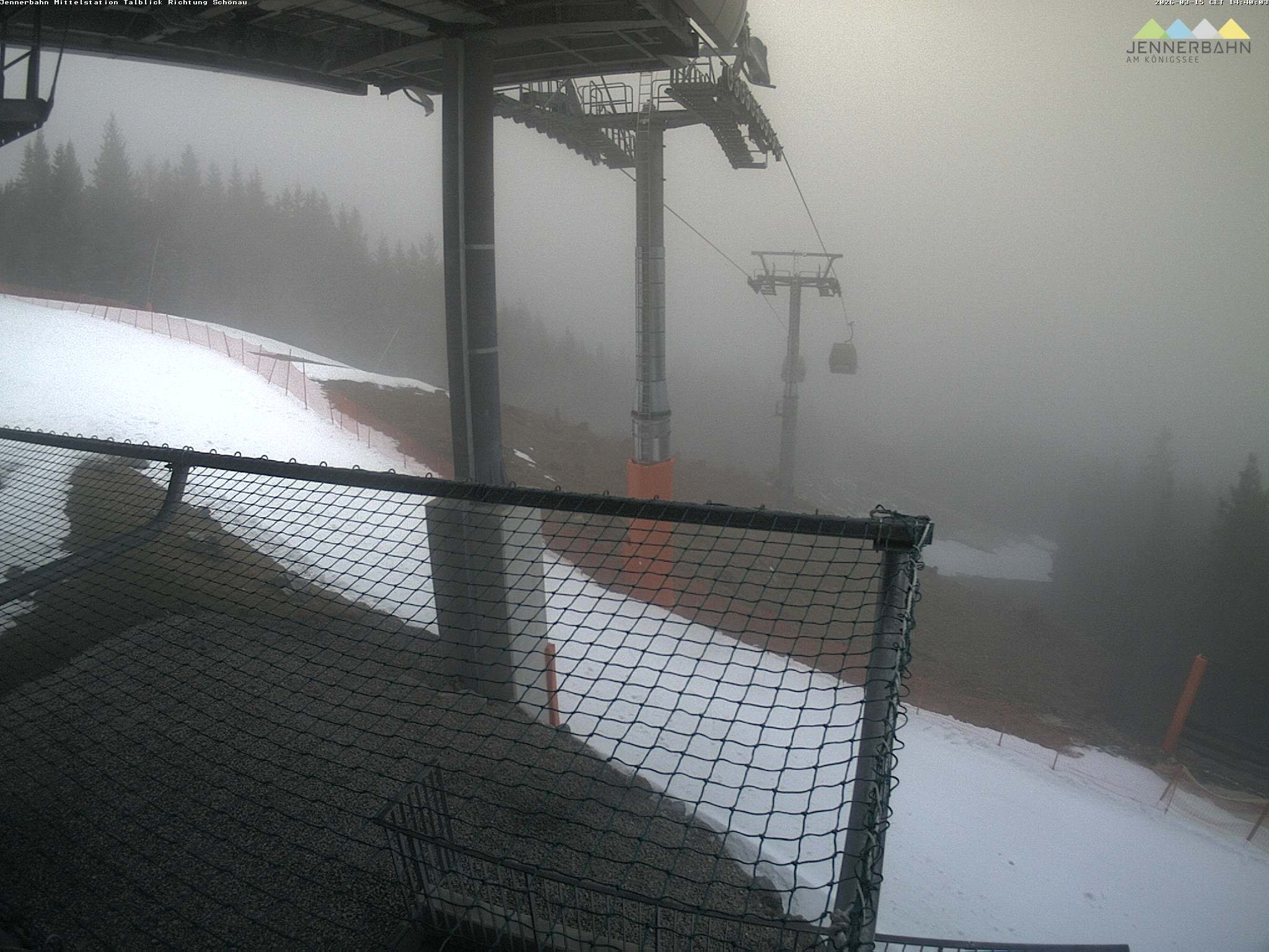 Archiv Foto Webcam Blick von der Mittelstation der Jennerbahn