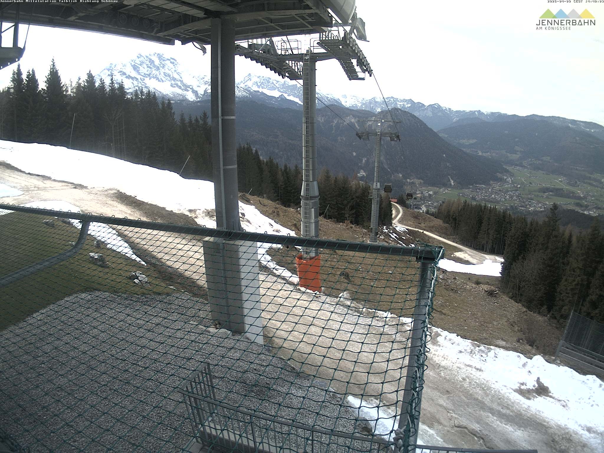 Archiv Foto Webcam Blick von der Mittelstation der Jennerbahn