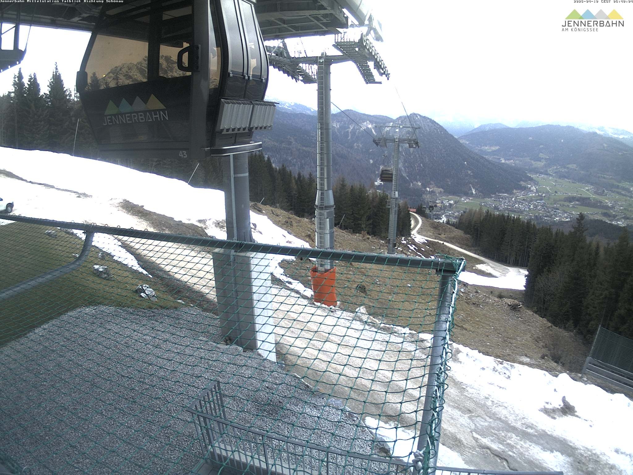 Archiv Foto Webcam Blick von der Mittelstation der Jennerbahn