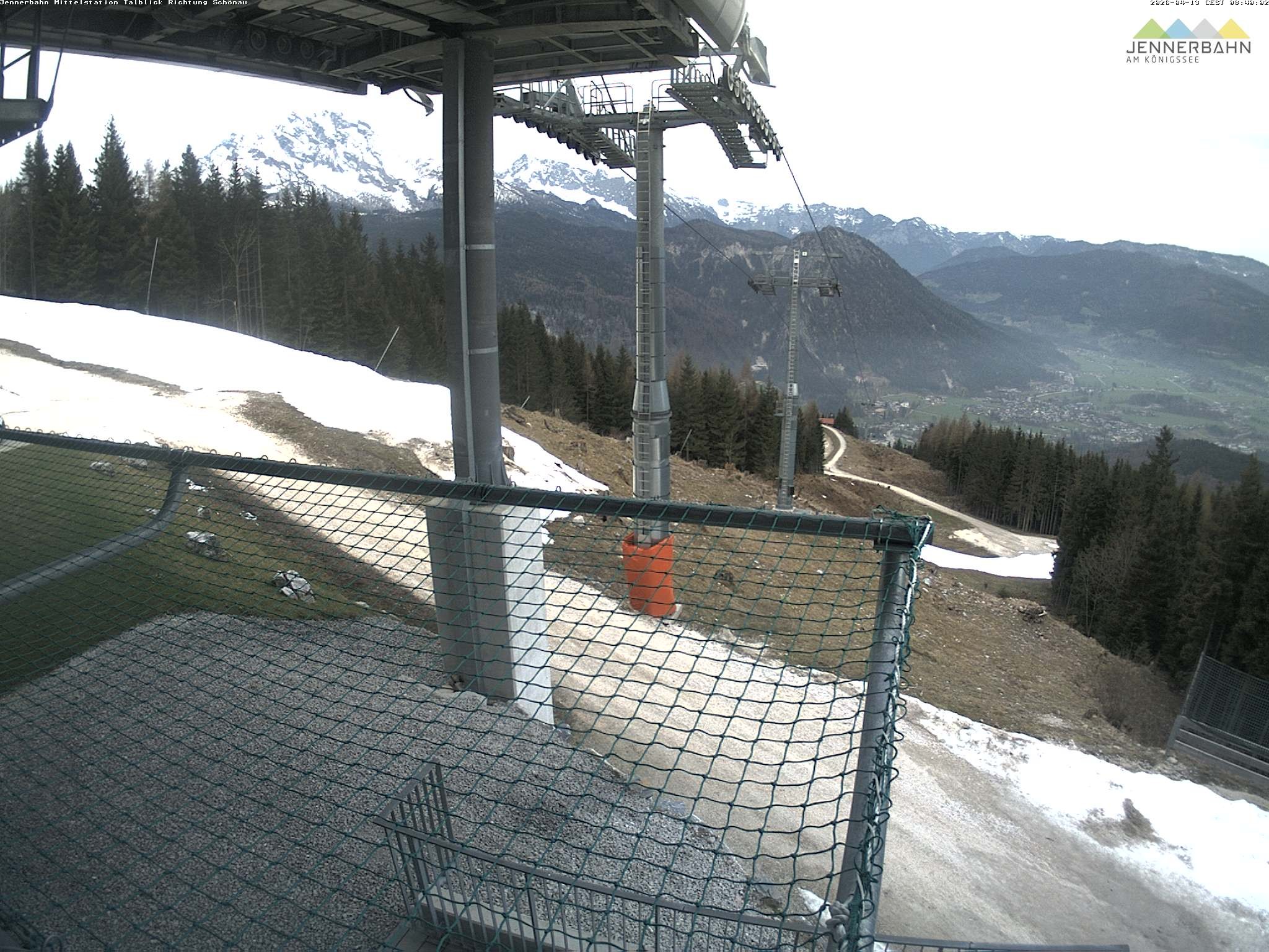 Archiv Foto Webcam Blick von der Mittelstation der Jennerbahn