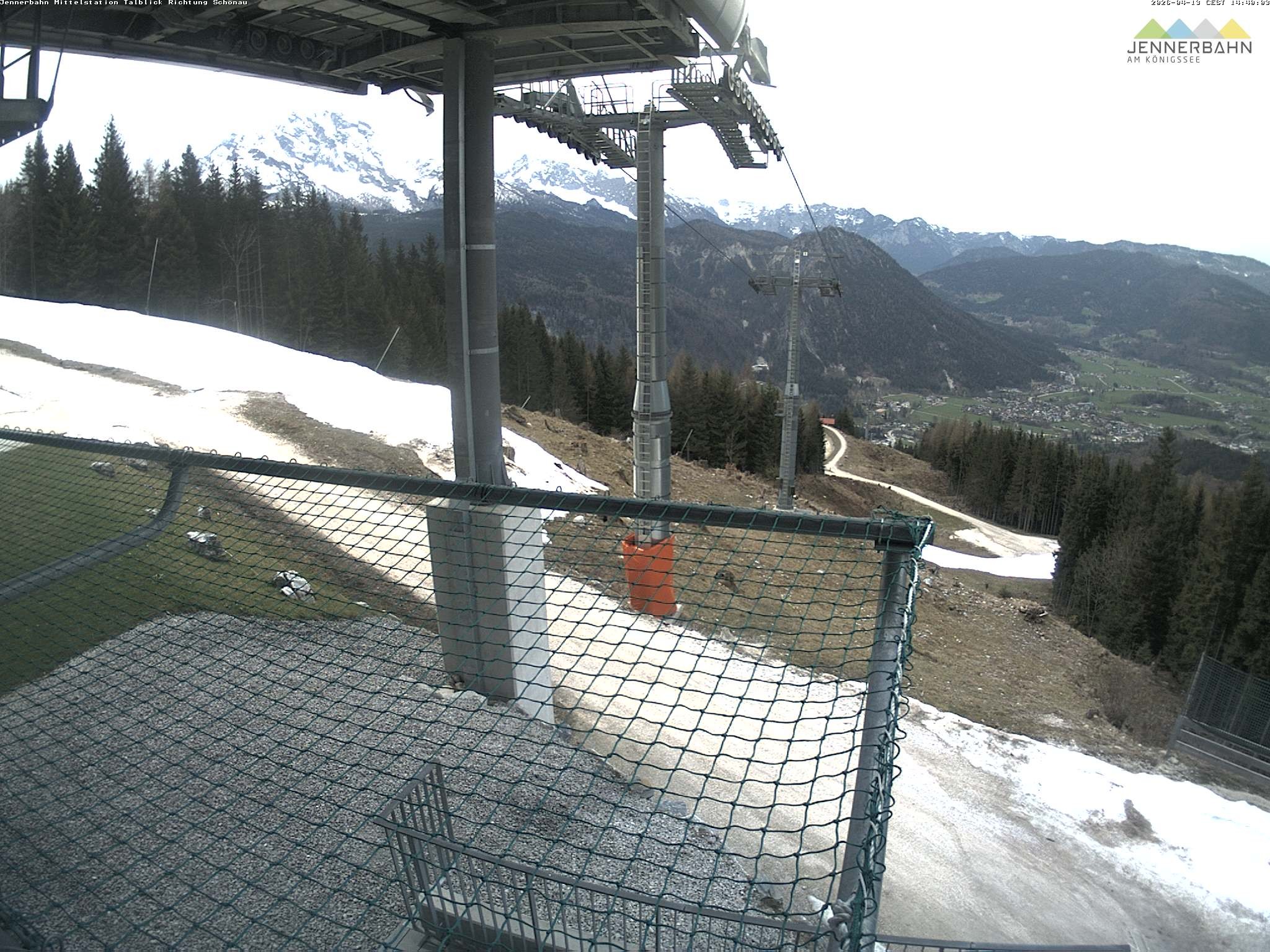 Archiv Foto Webcam Blick von der Mittelstation der Jennerbahn