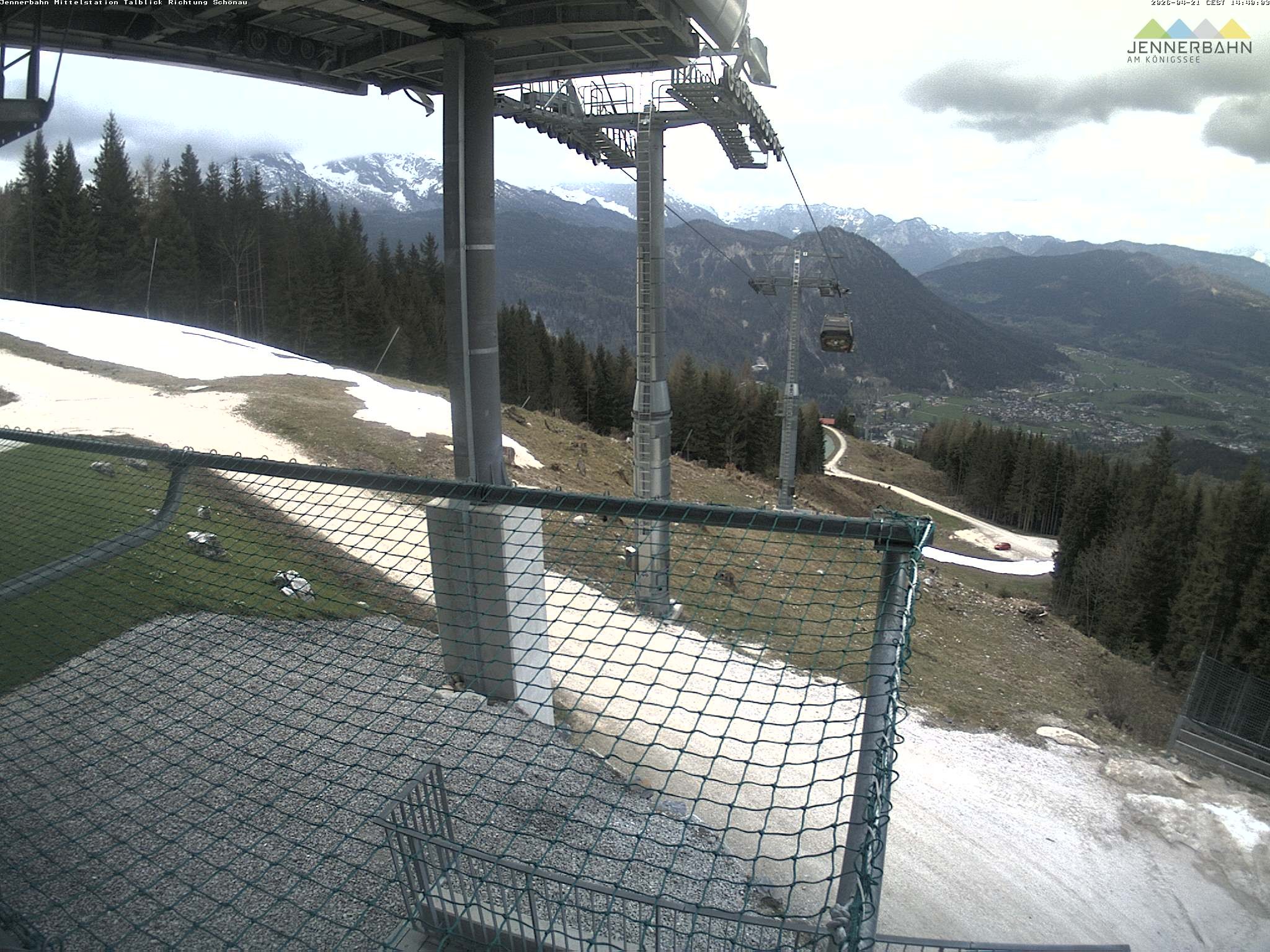 Archiv Foto Webcam Blick von der Mittelstation der Jennerbahn