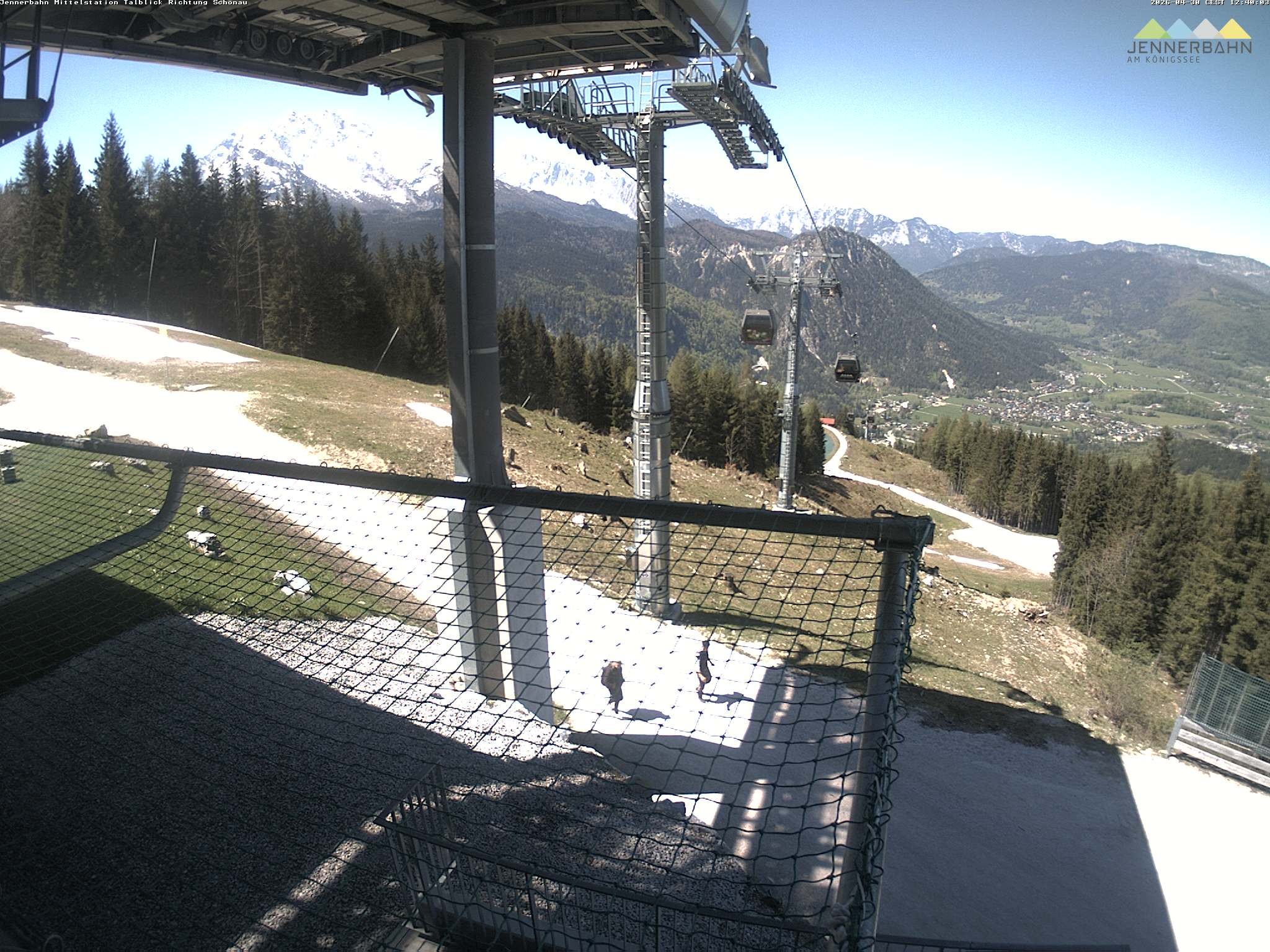 Archiv Foto Webcam Blick von der Mittelstation der Jennerbahn