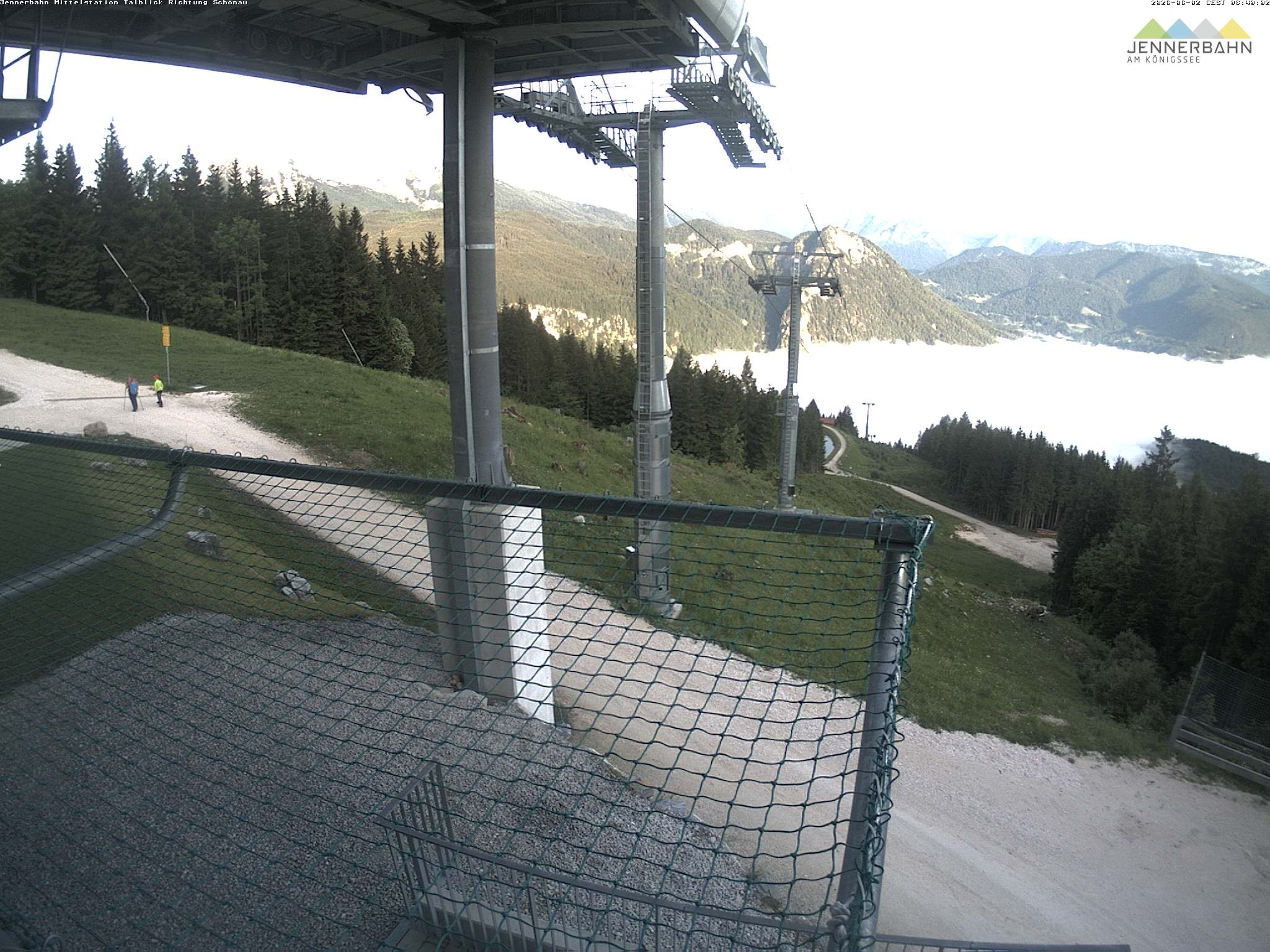 Archiv Foto Webcam Blick von der Mittelstation der Jennerbahn