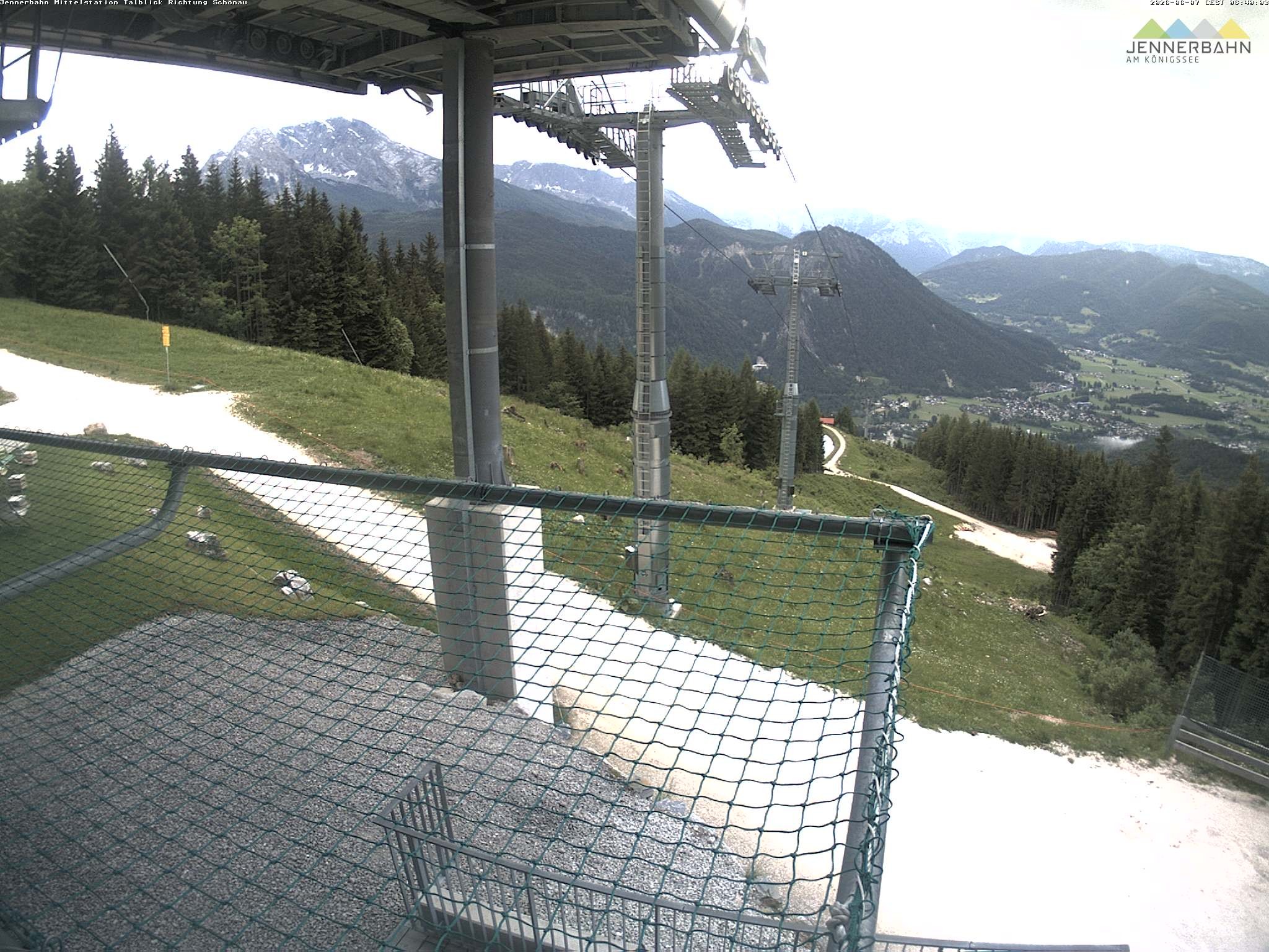 Archiv Foto Webcam Blick von der Mittelstation der Jennerbahn