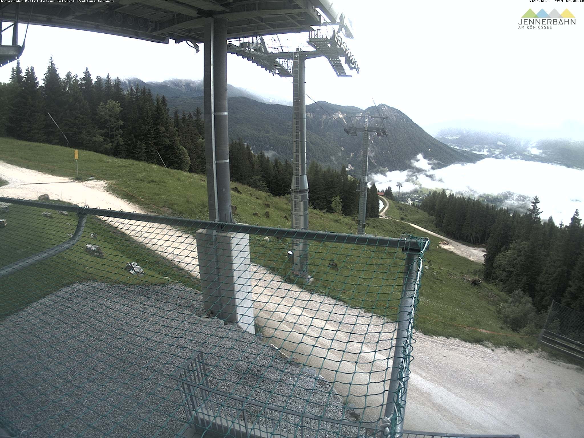 Archiv Foto Webcam Blick von der Mittelstation der Jennerbahn