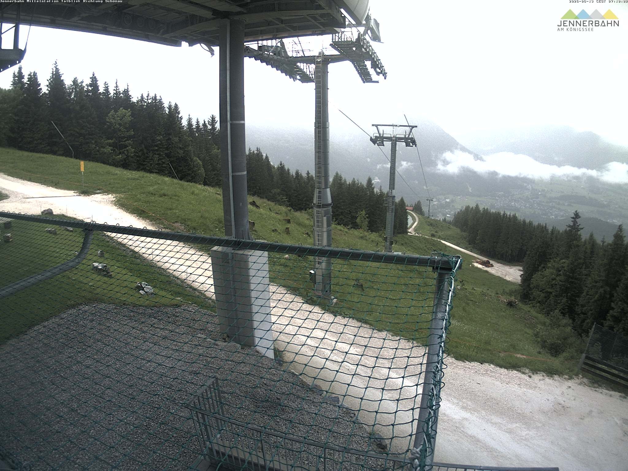 Archiv Foto Webcam Blick von der Mittelstation der Jennerbahn