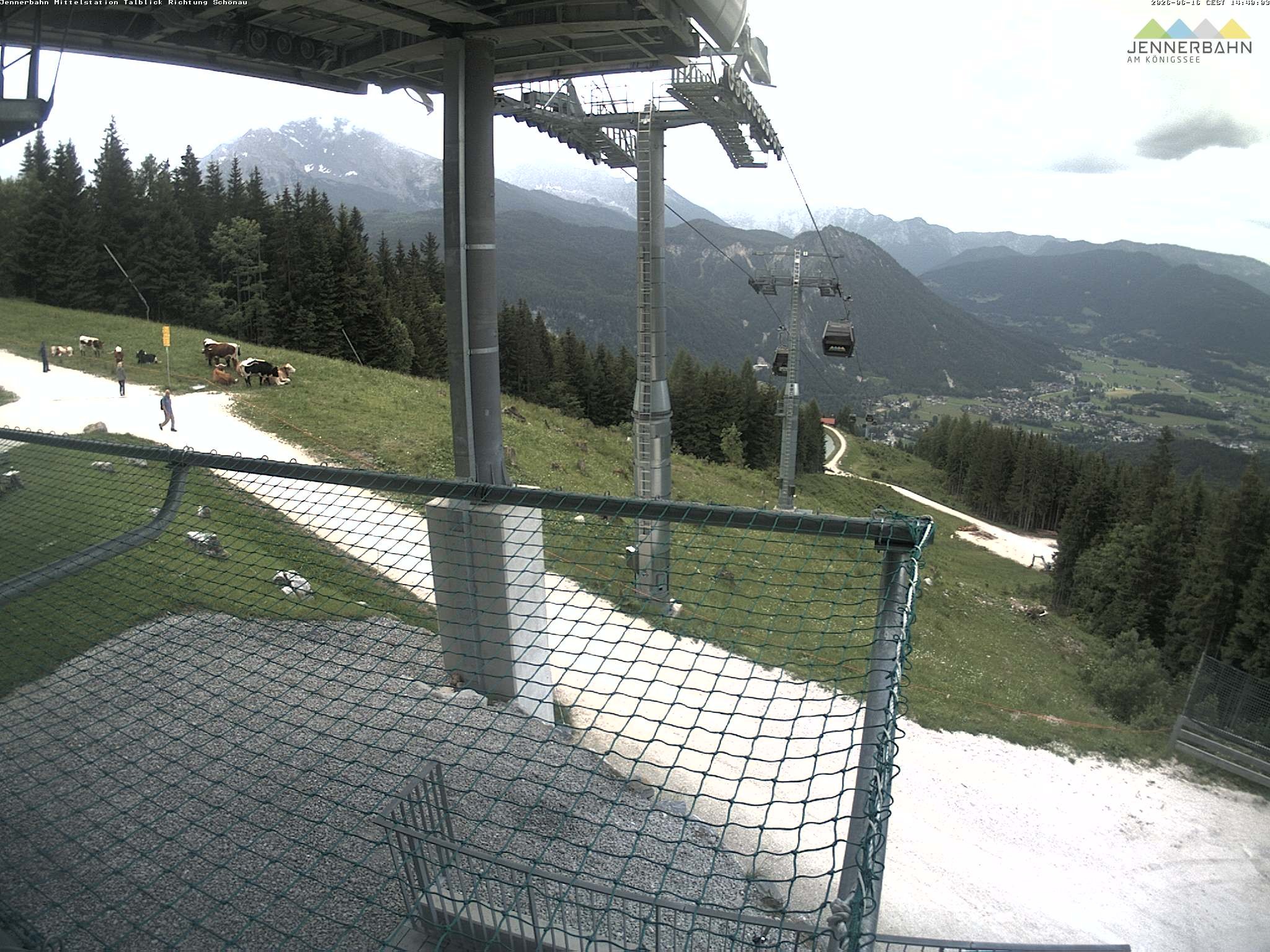 Archiv Foto Webcam Blick von der Mittelstation der Jennerbahn