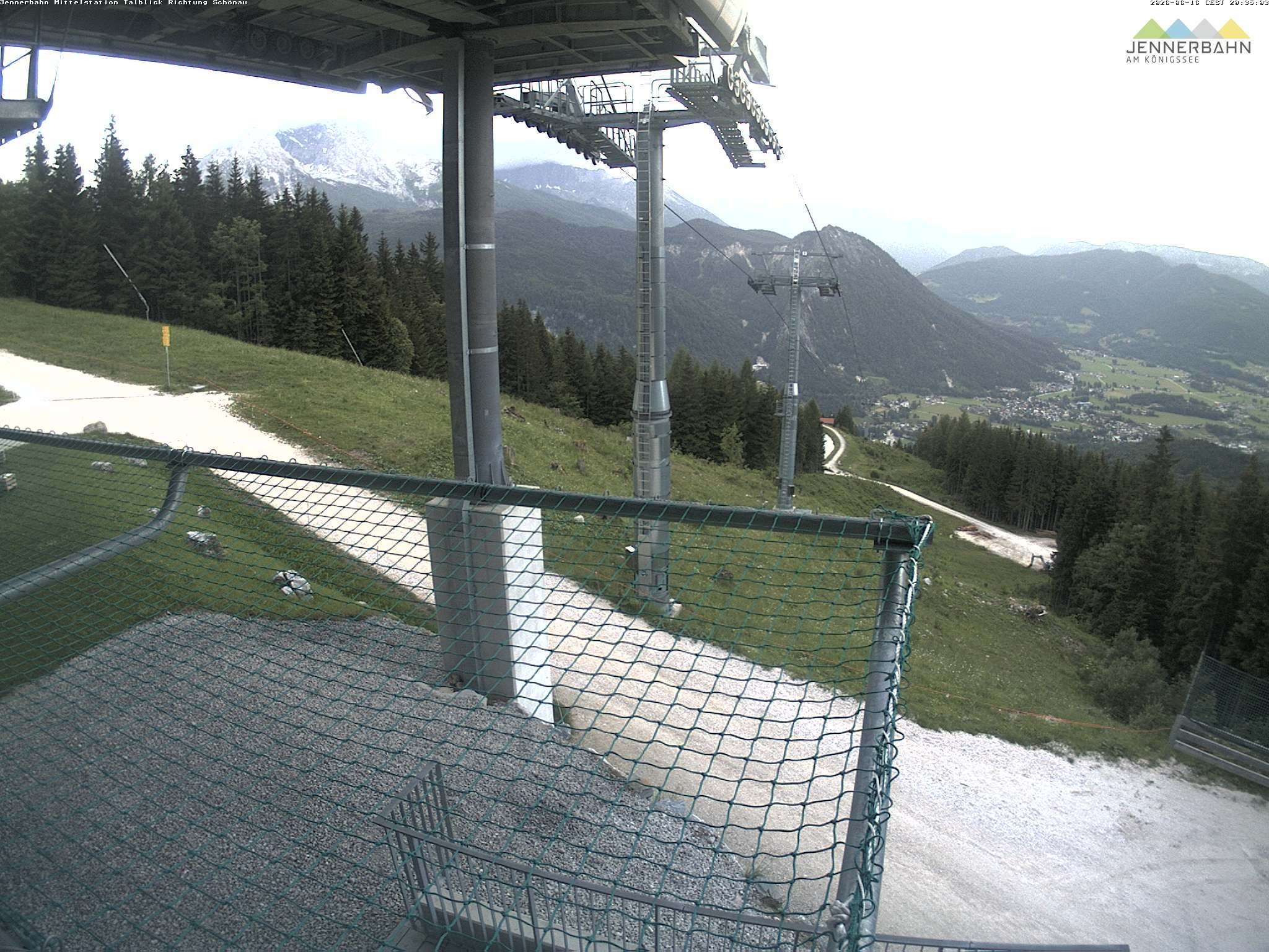 Archiv Foto Webcam Blick von der Mittelstation der Jennerbahn