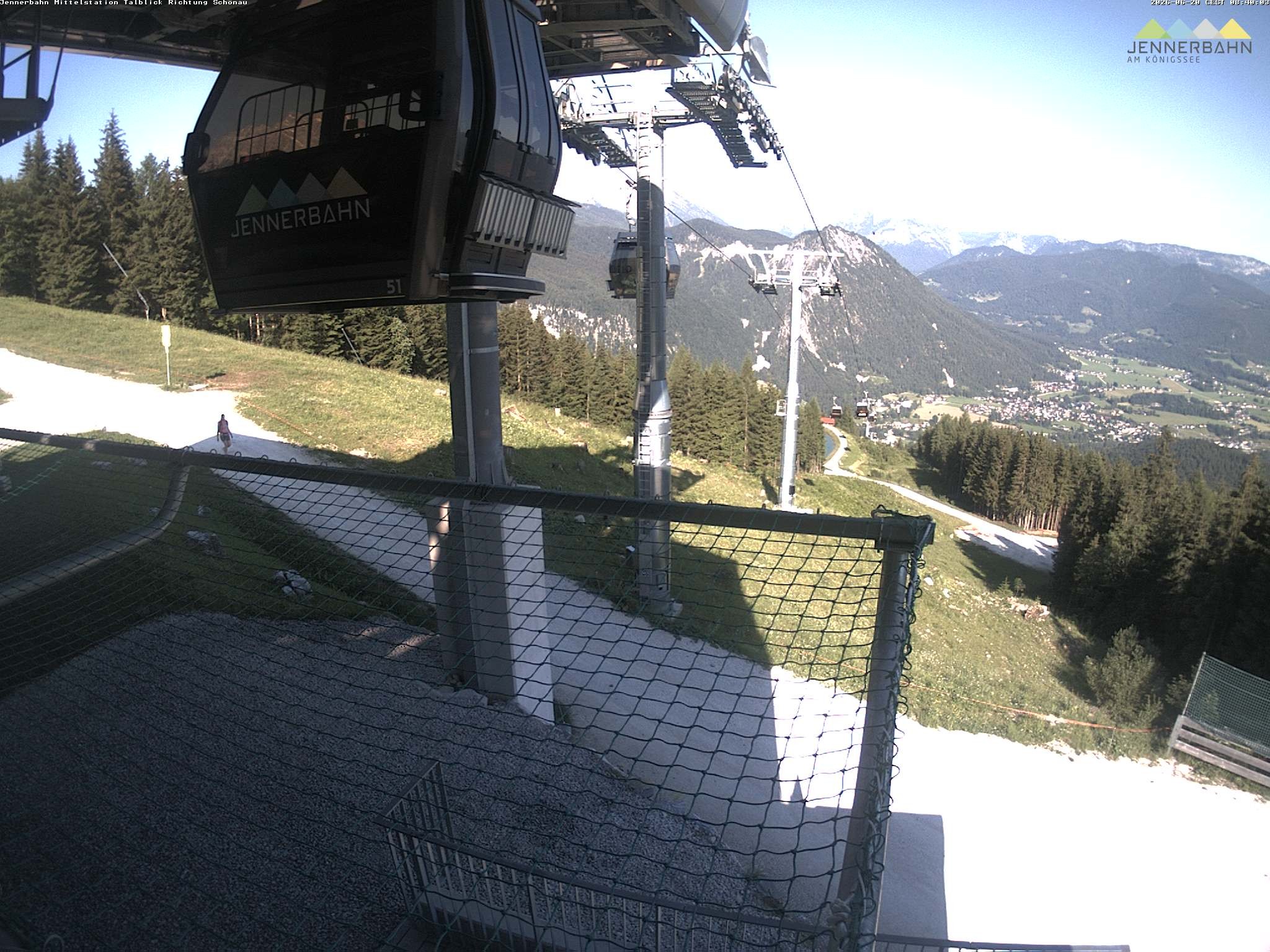 Archiv Foto Webcam Blick von der Mittelstation der Jennerbahn