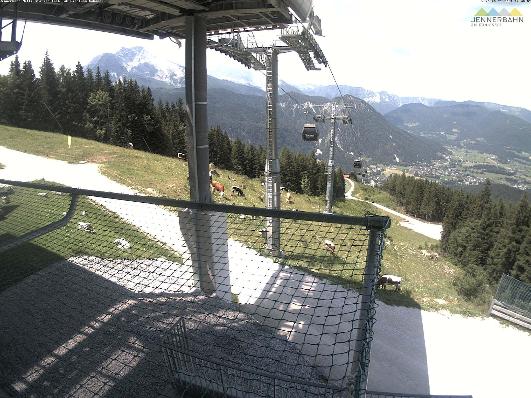 Archiv Foto Webcam Blick von der Mittelstation der Jennerbahn