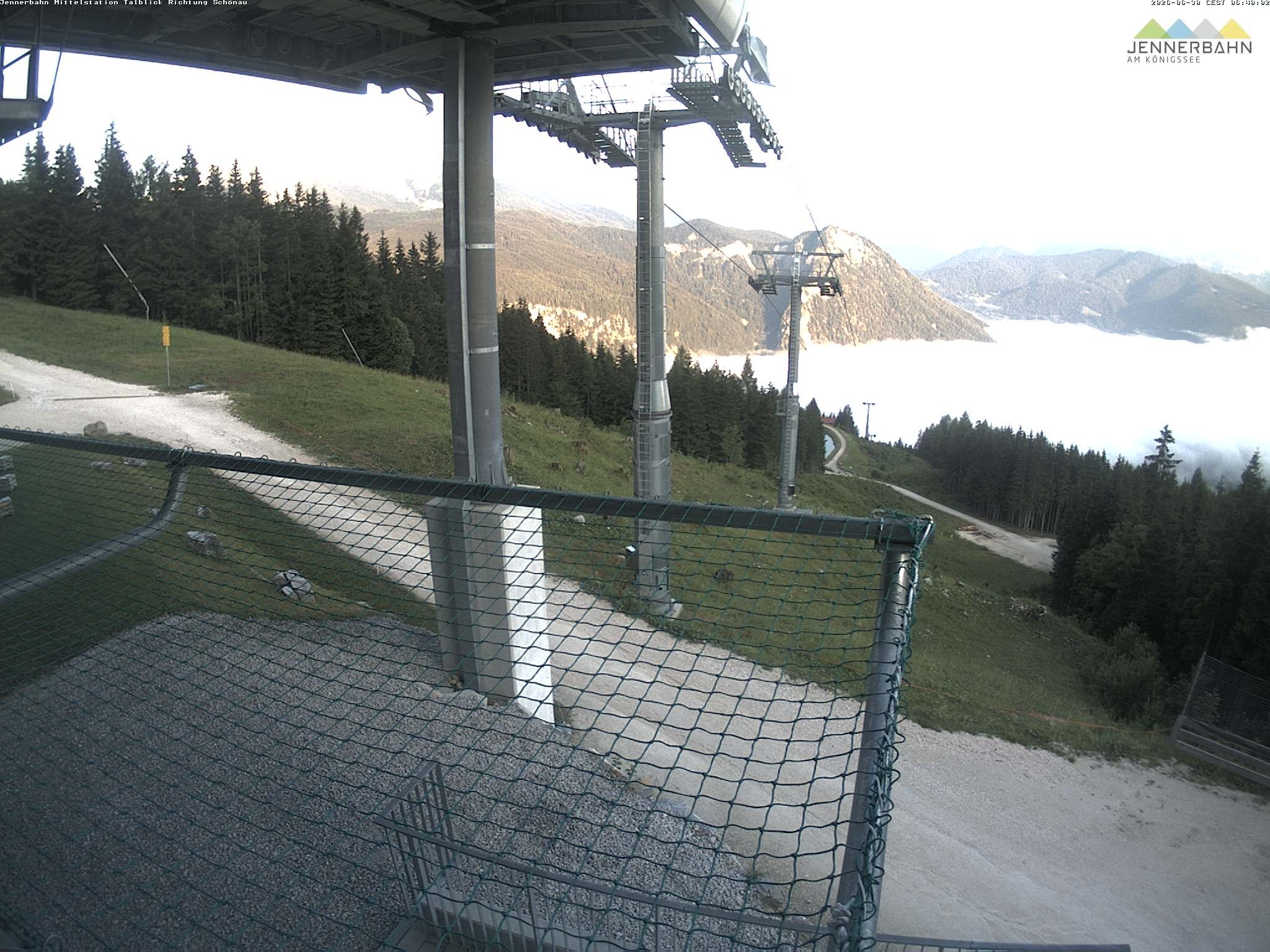 Archiv Foto Webcam Blick von der Mittelstation der Jennerbahn