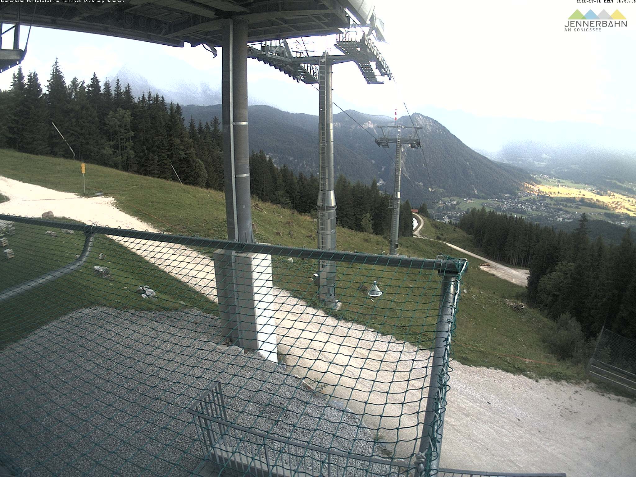 Archiv Foto Webcam Blick von der Mittelstation der Jennerbahn