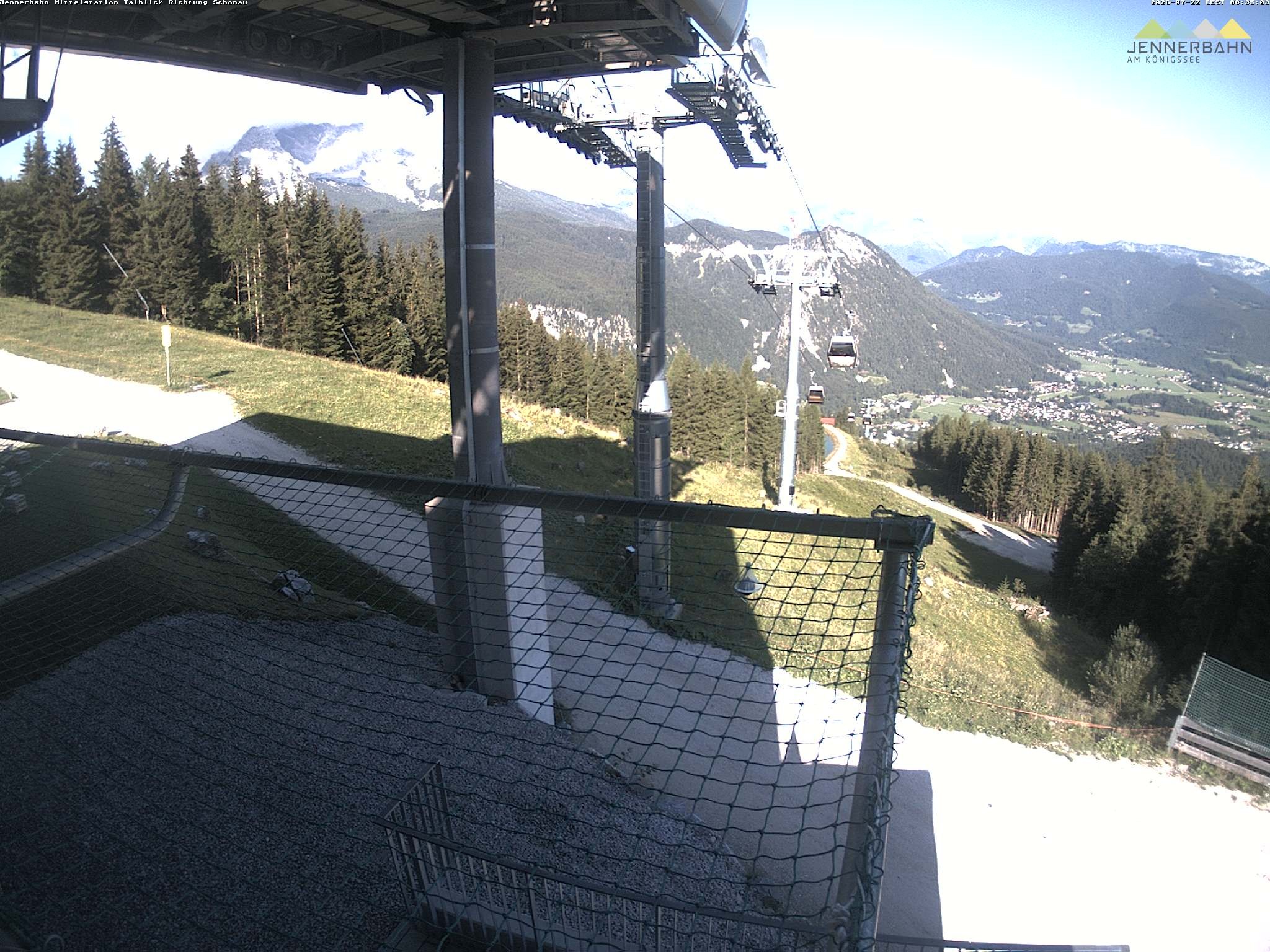 Archiv Foto Webcam Blick von der Mittelstation der Jennerbahn