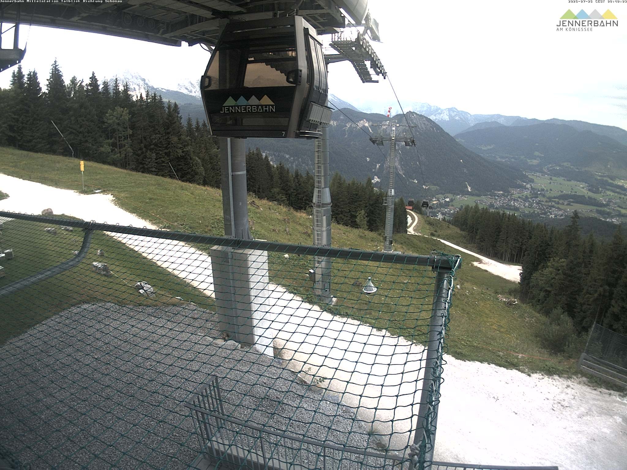 Archiv Foto Webcam Blick von der Mittelstation der Jennerbahn