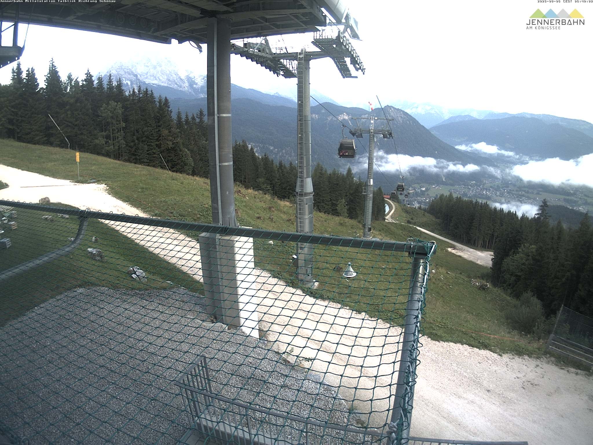 Archiv Foto Webcam Blick von der Mittelstation der Jennerbahn
