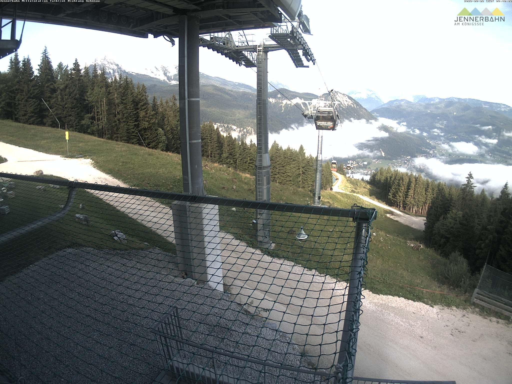 Archiv Foto Webcam Blick von der Mittelstation der Jennerbahn