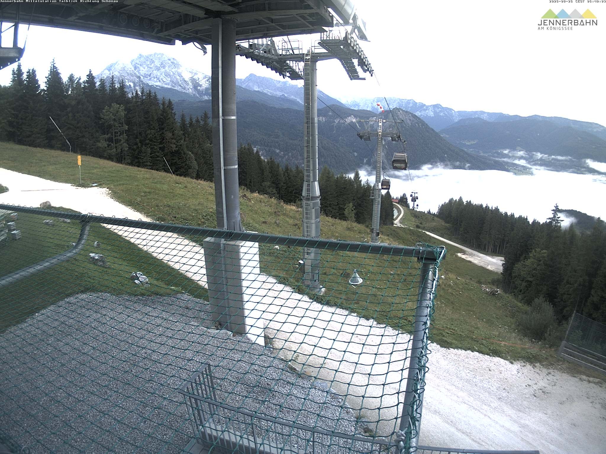 Archiv Foto Webcam Blick von der Mittelstation der Jennerbahn