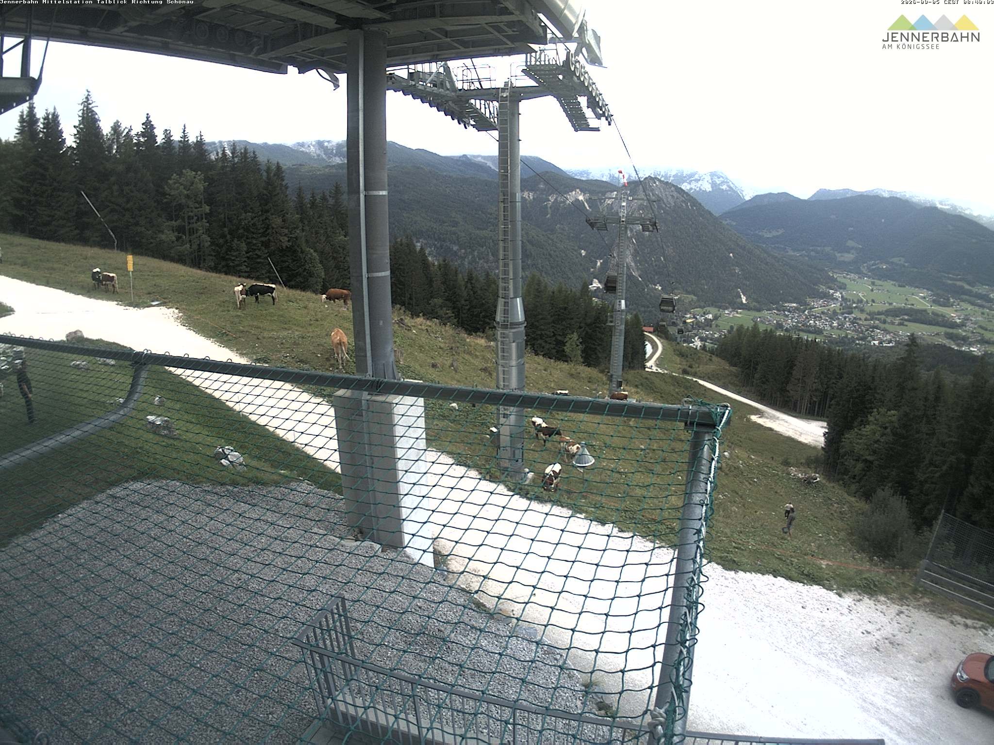 Archiv Foto Webcam Blick von der Mittelstation der Jennerbahn