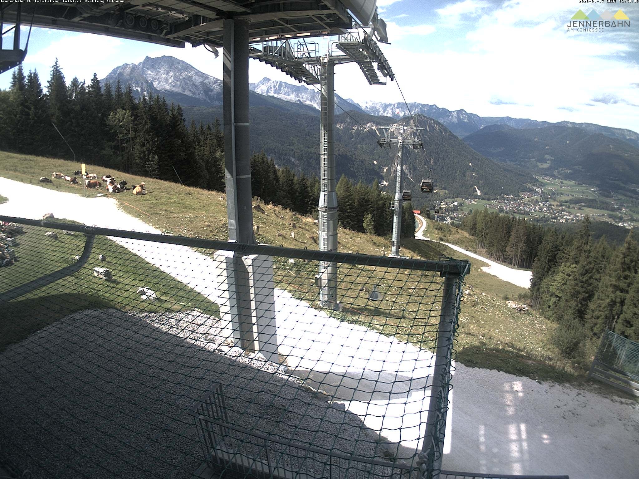 Archiv Foto Webcam Blick von der Mittelstation der Jennerbahn