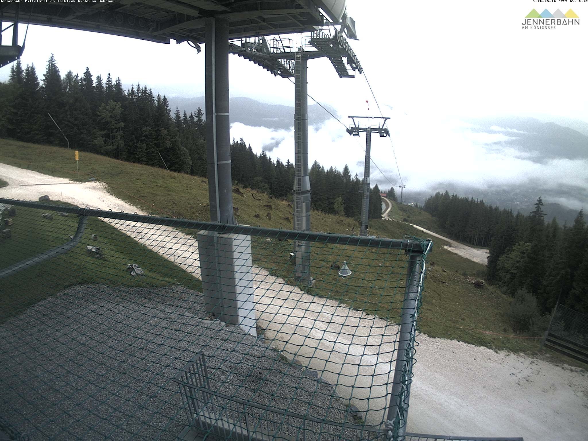 Archiv Foto Webcam Blick von der Mittelstation der Jennerbahn