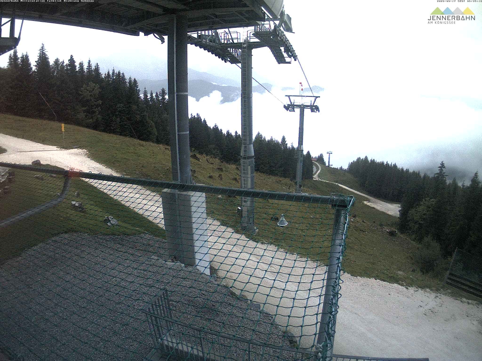 Archiv Foto Webcam Blick von der Mittelstation der Jennerbahn