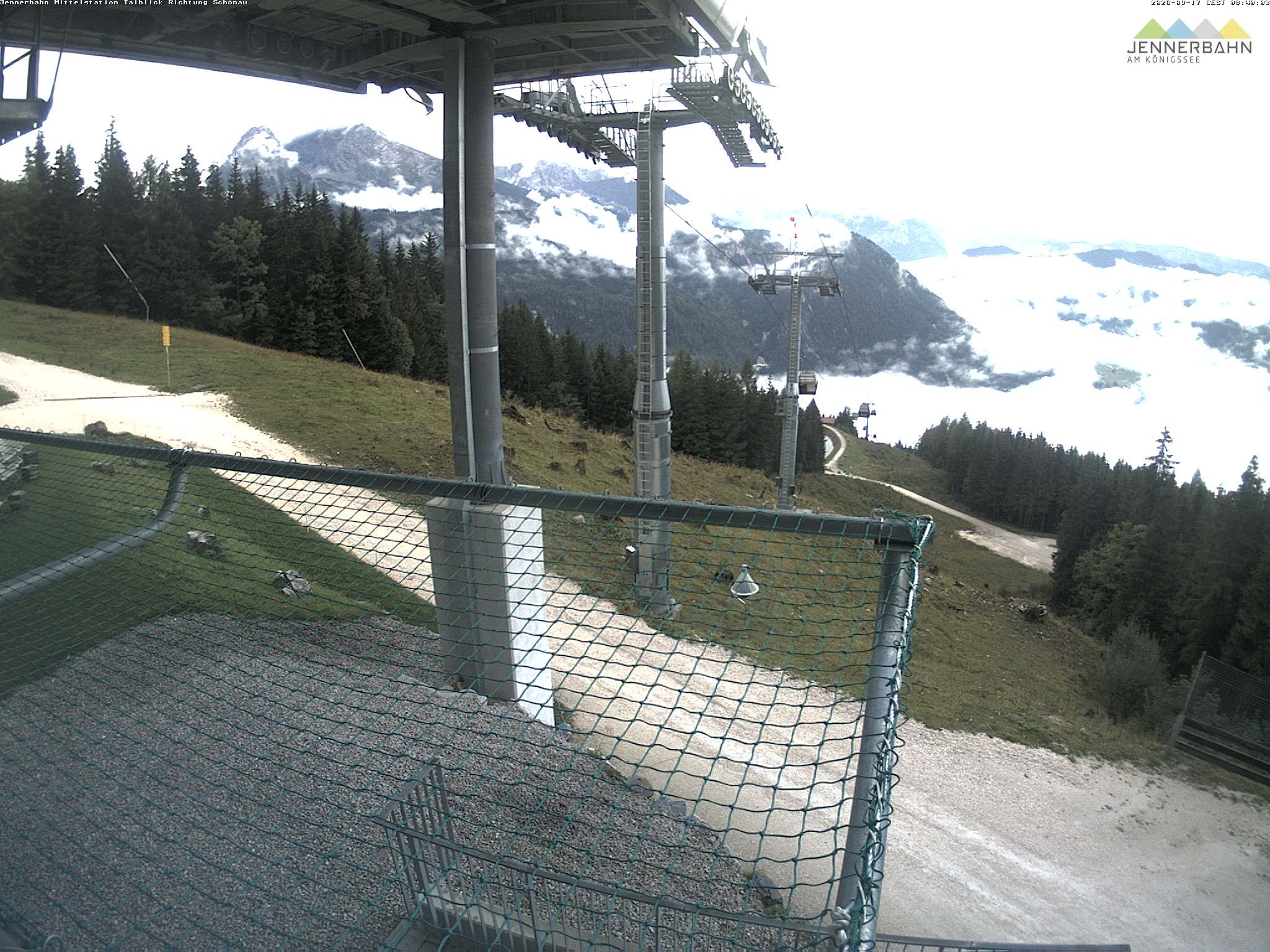 Archiv Foto Webcam Blick von der Mittelstation der Jennerbahn