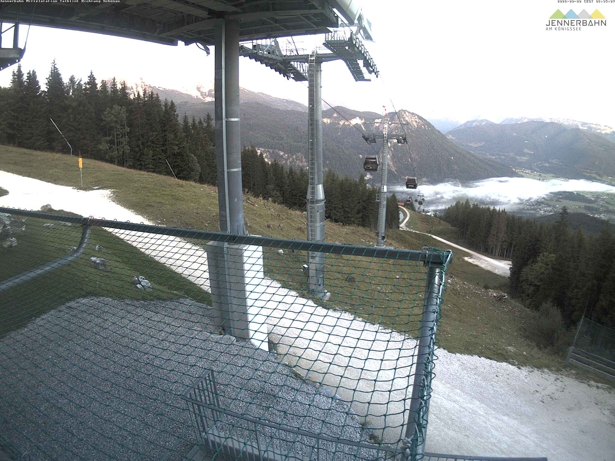 Archiv Foto Webcam Blick von der Mittelstation der Jennerbahn