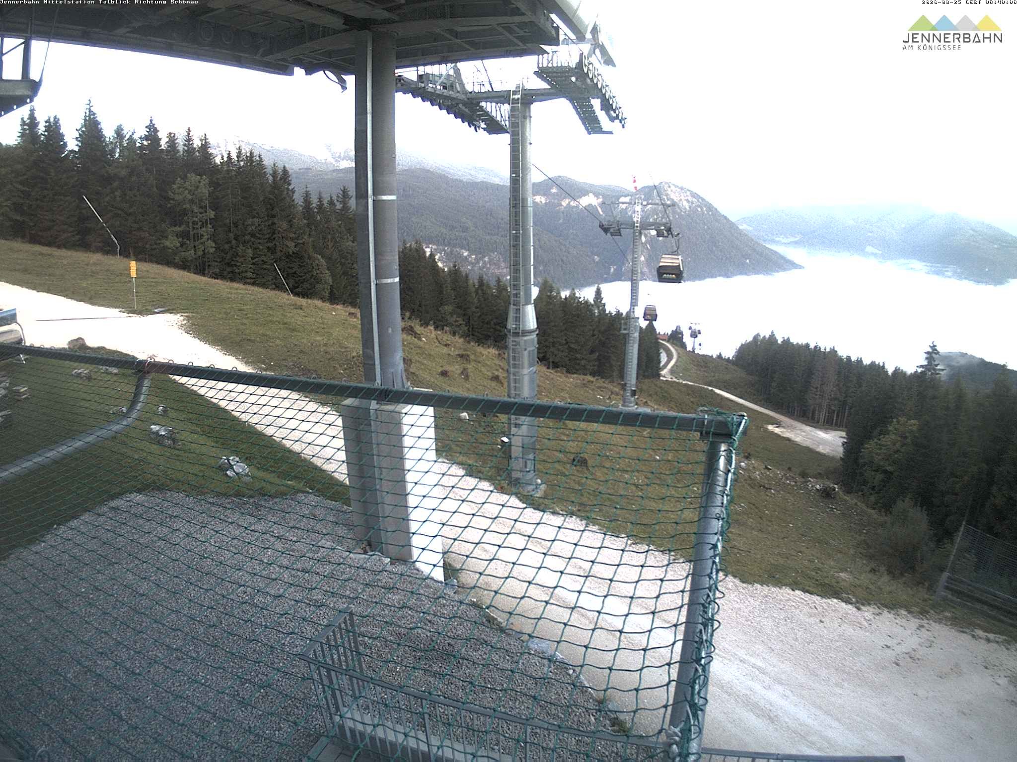 Archiv Foto Webcam Blick von der Mittelstation der Jennerbahn