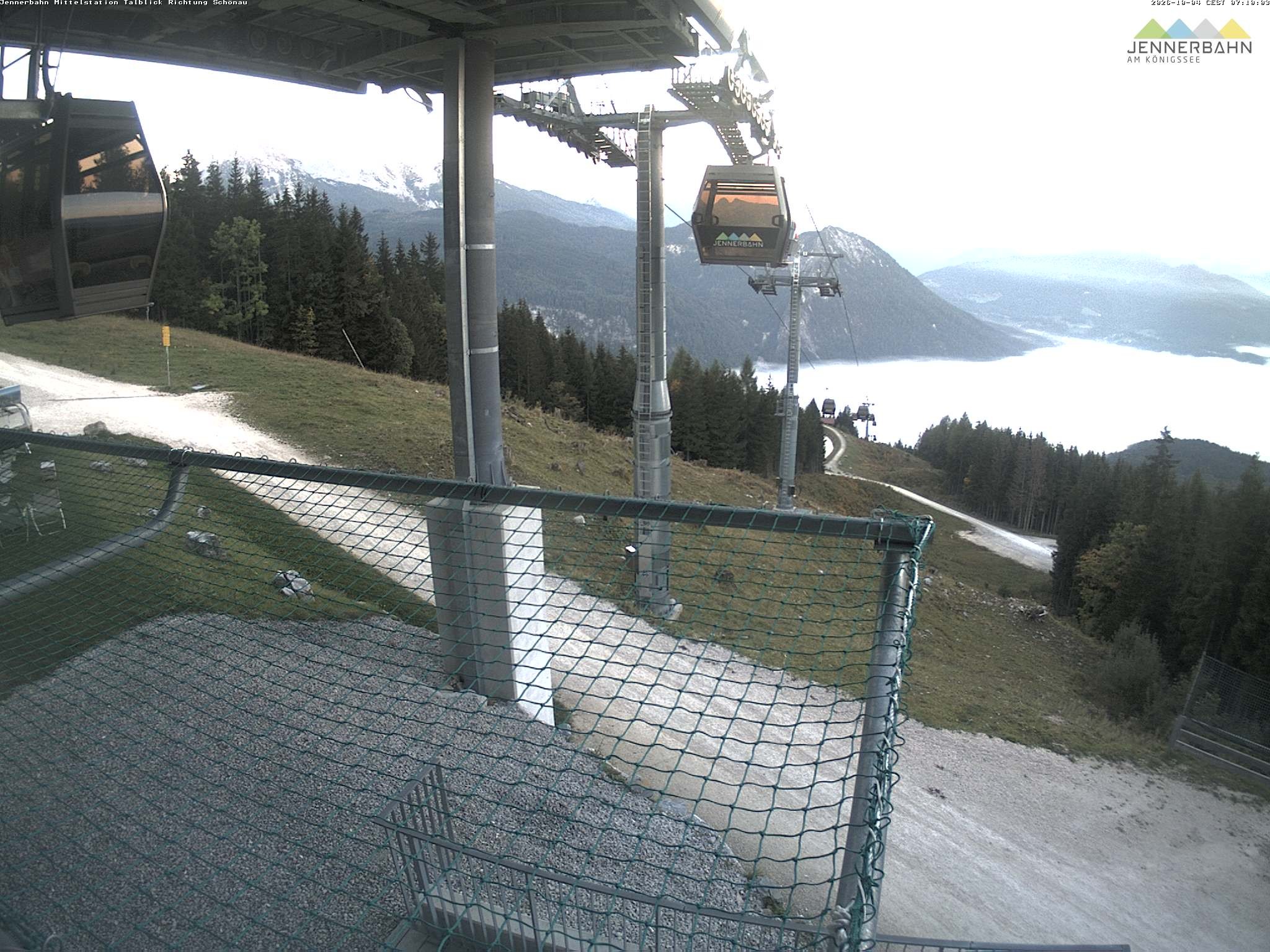 Archiv Foto Webcam Blick von der Mittelstation der Jennerbahn
