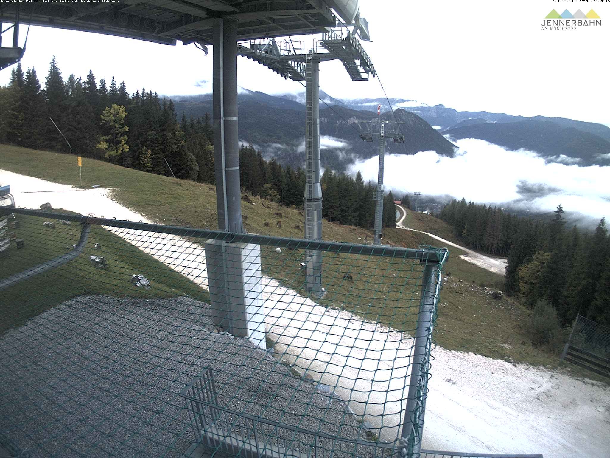 Archiv Foto Webcam Blick von der Mittelstation der Jennerbahn