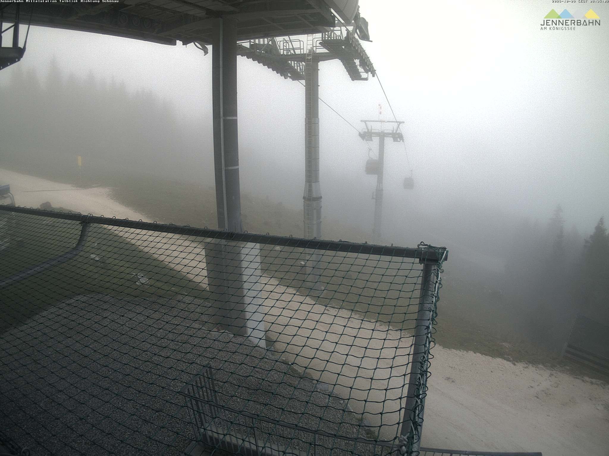Archiv Foto Webcam Blick von der Mittelstation der Jennerbahn