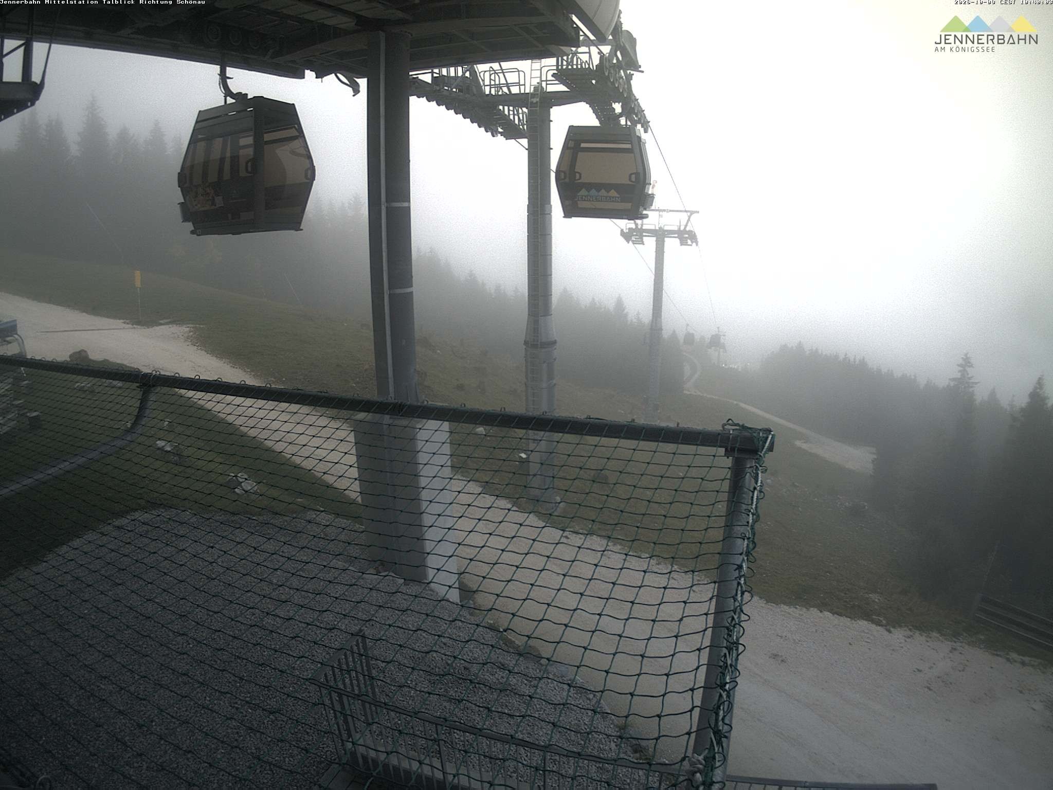 Archiv Foto Webcam Blick von der Mittelstation der Jennerbahn