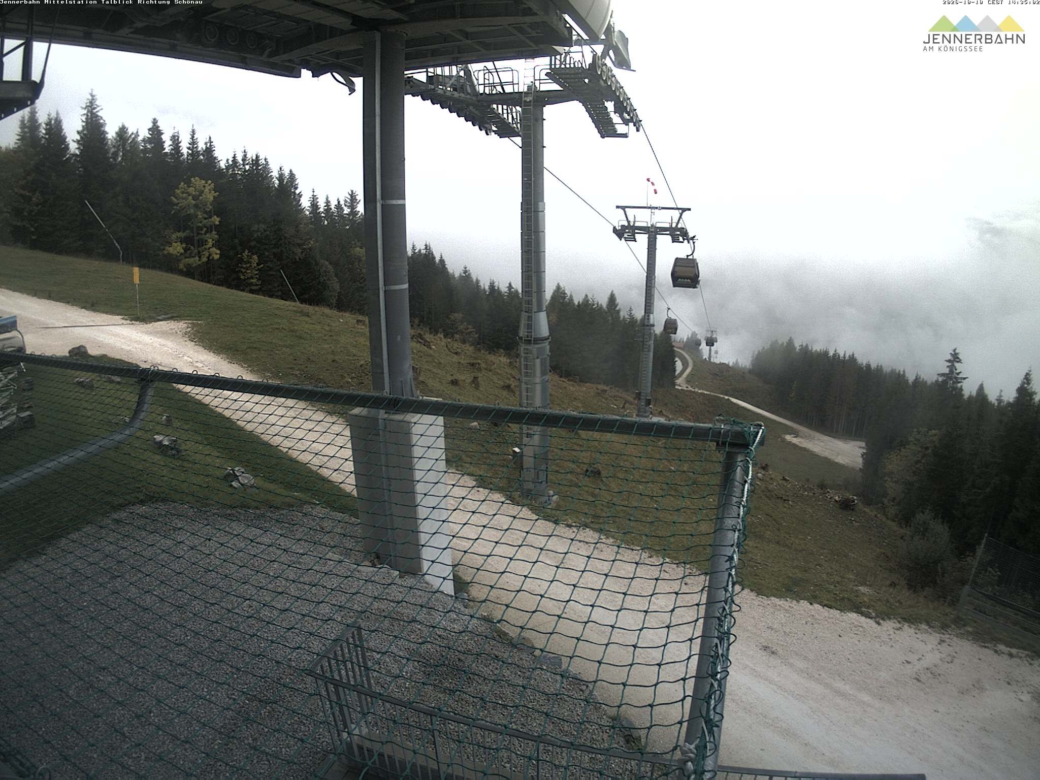 Archiv Foto Webcam Blick von der Mittelstation der Jennerbahn