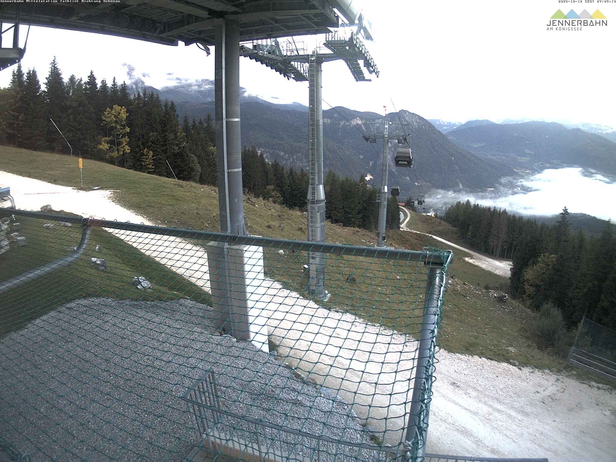 Archiv Foto Webcam Blick von der Mittelstation der Jennerbahn