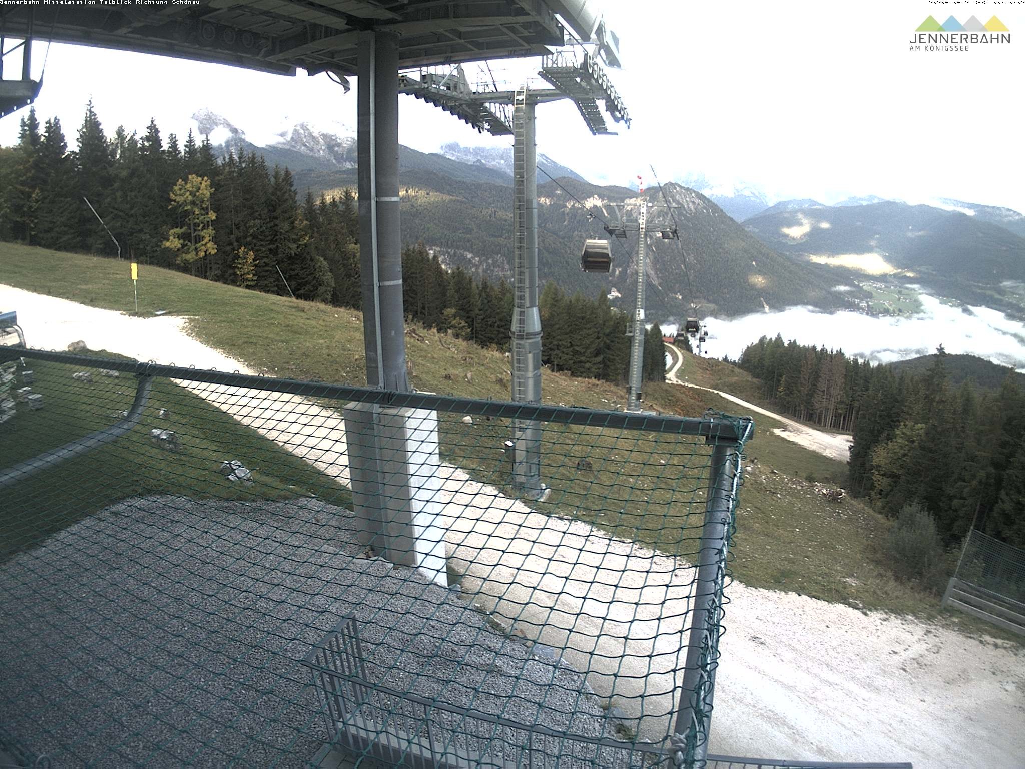 Archiv Foto Webcam Blick von der Mittelstation der Jennerbahn