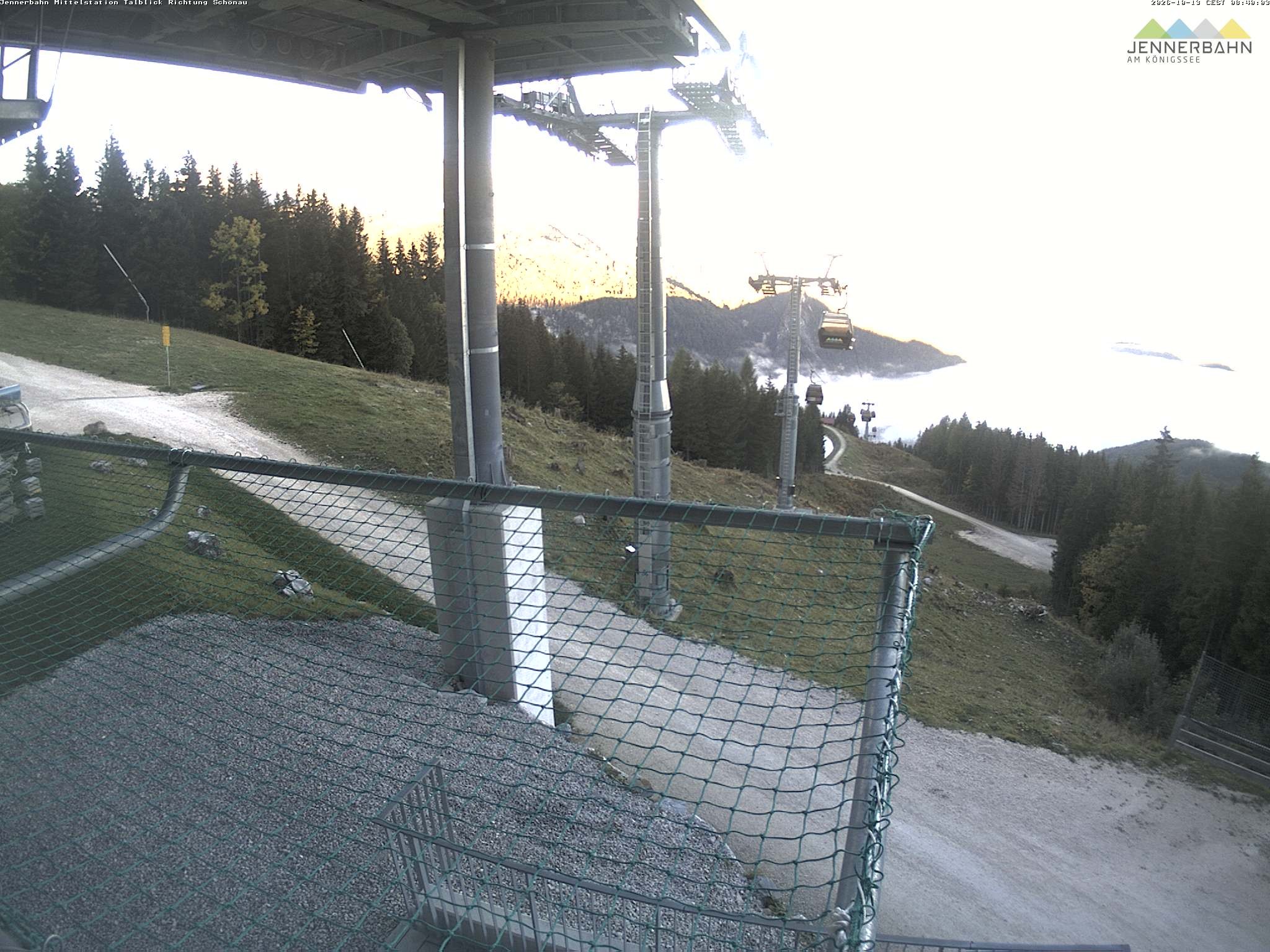 Archiv Foto Webcam Blick von der Mittelstation der Jennerbahn