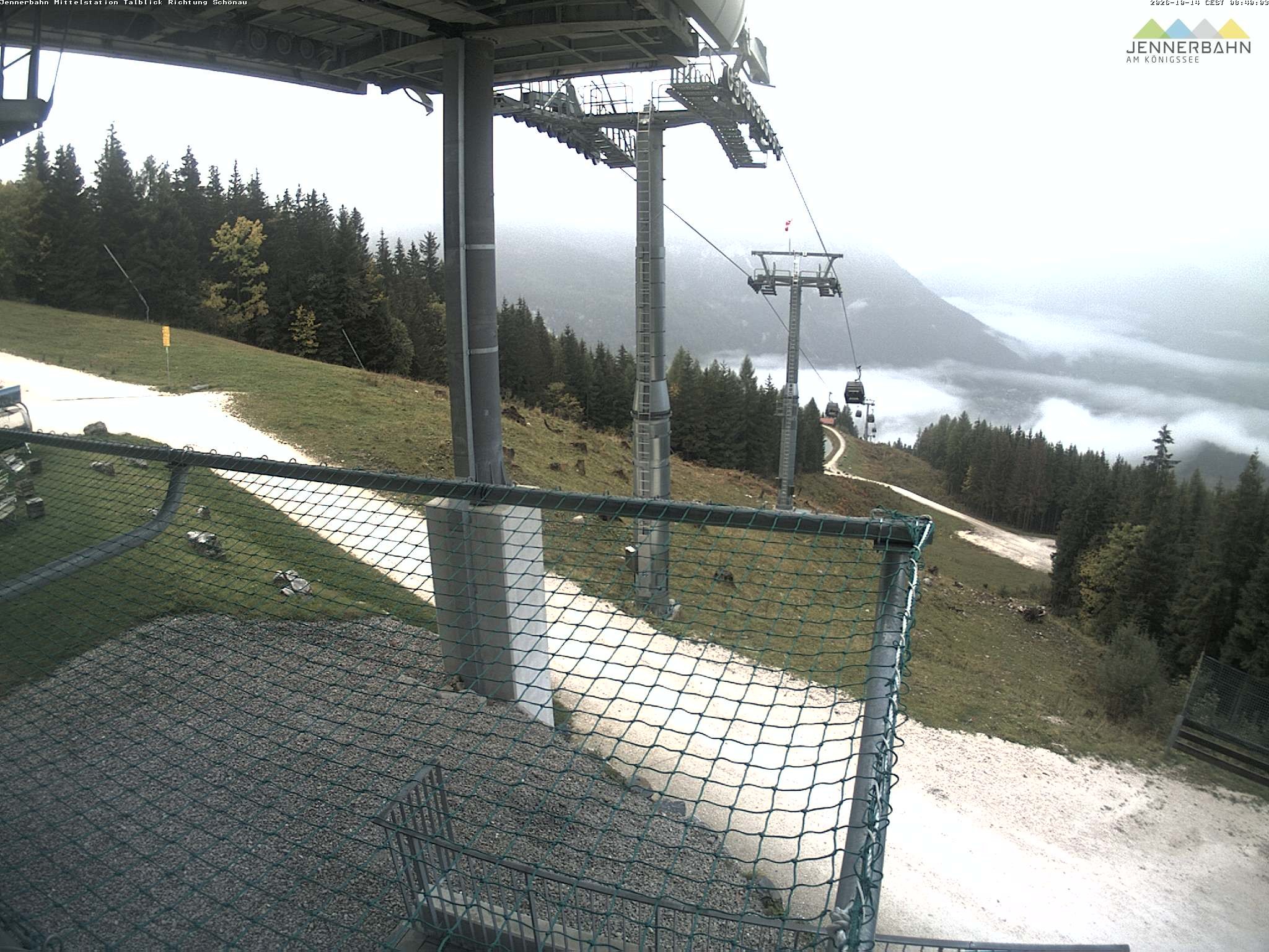 Archiv Foto Webcam Blick von der Mittelstation der Jennerbahn