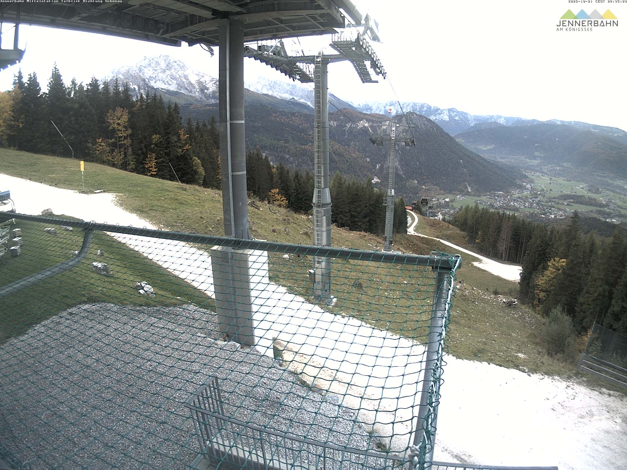 Archiv Foto Webcam Blick von der Mittelstation der Jennerbahn