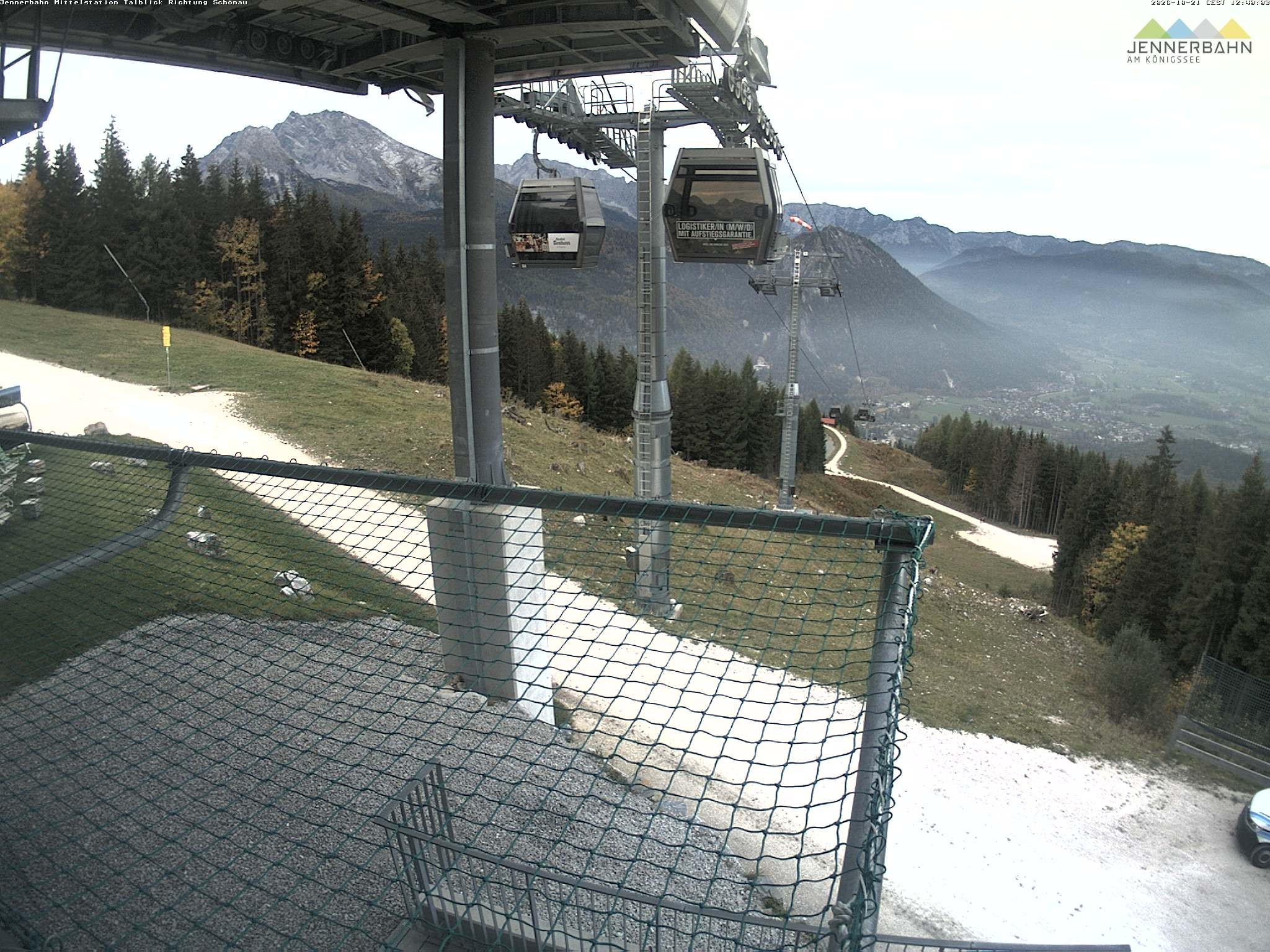 Archiv Foto Webcam Blick von der Mittelstation der Jennerbahn